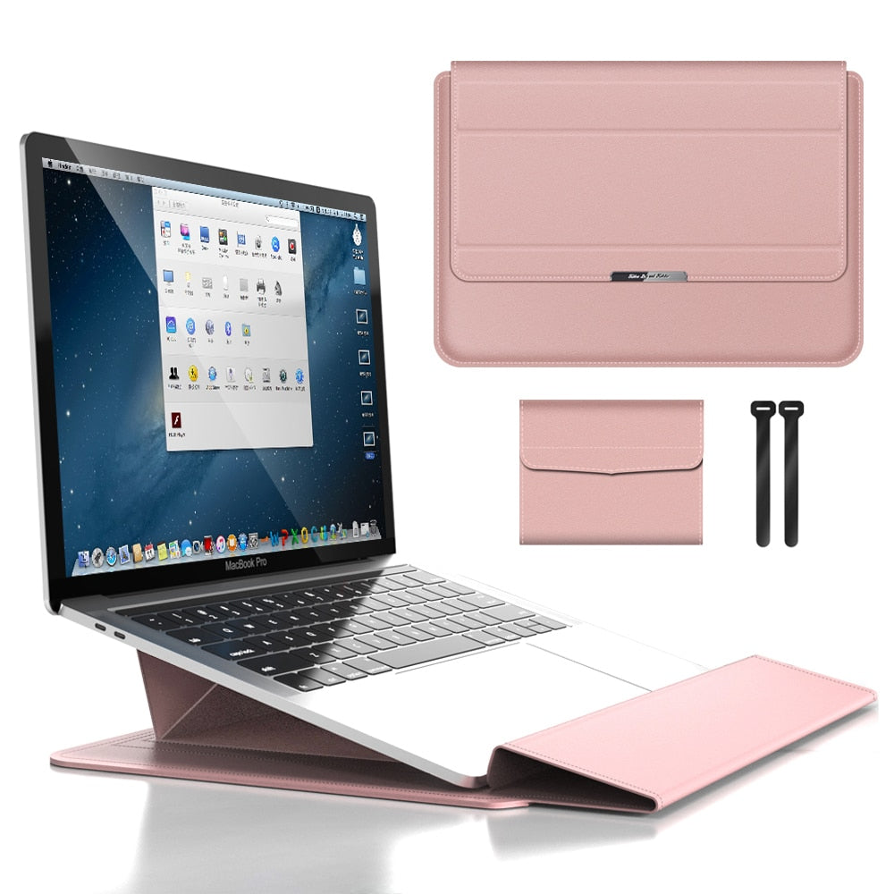 FlexiGuard - Husă multifuncțională pentru laptop cu suport încorporat și sprijin pentru încheietură