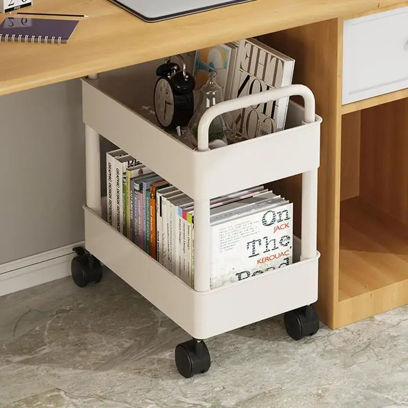 StorEase - 2-tier mobile bookshelf cart for efficient storage