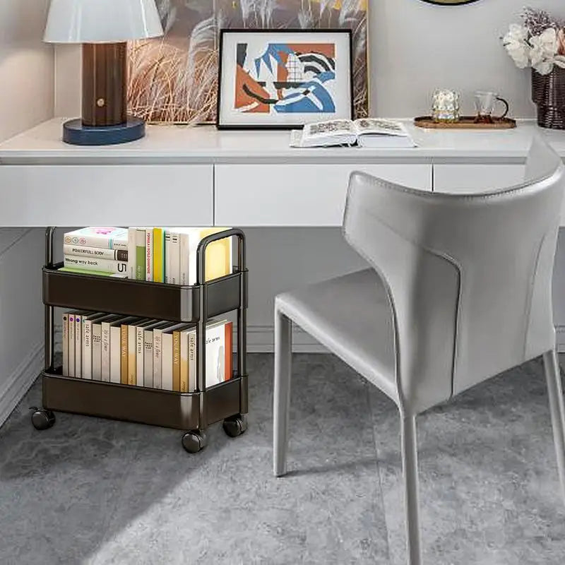 StorEase - 2-tier mobile bookshelf cart for efficient storage