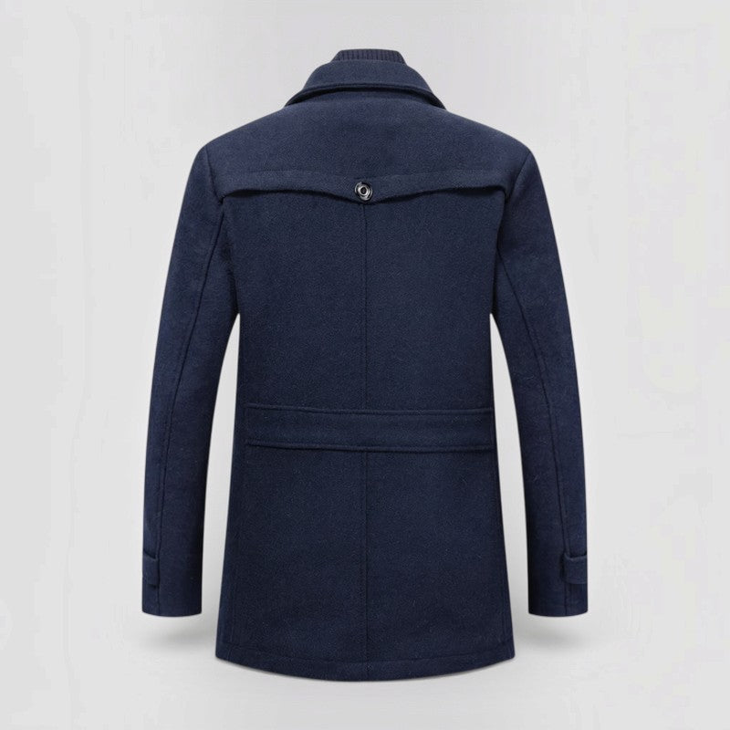 DualWarm - Men's Long Winter Coat With Double-Layer Design