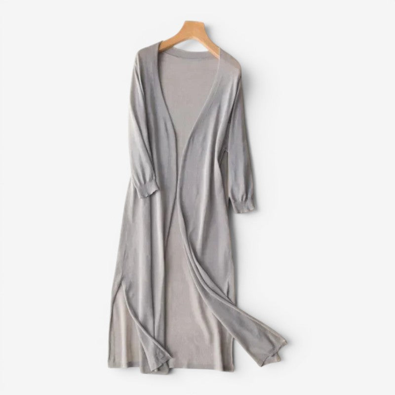 Cardigan lungo aperto davanti donna, modello ampio
