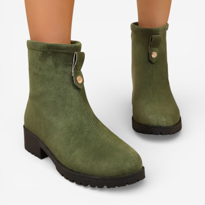 Vireya – Round Toe Ankle Boots with Non-Slip Sole