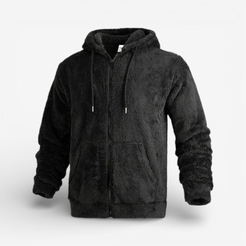 Arden – Fleece bunda s dlouhým rukávem, kapucí a kapsami