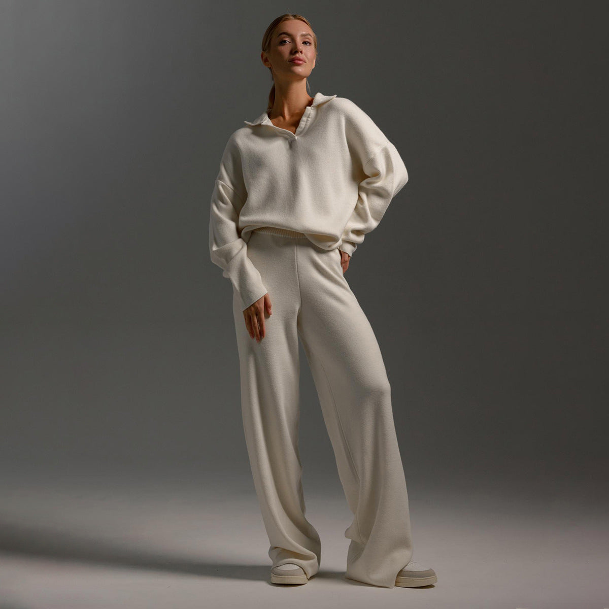 Olivia - Survêtement en maille avec manches longues et jambes larges