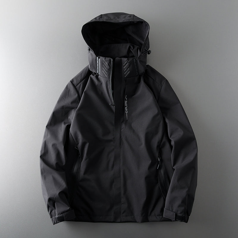 Damian – Veste Légère Imperméable avec Capuche, Fermeture Éclair et Poches