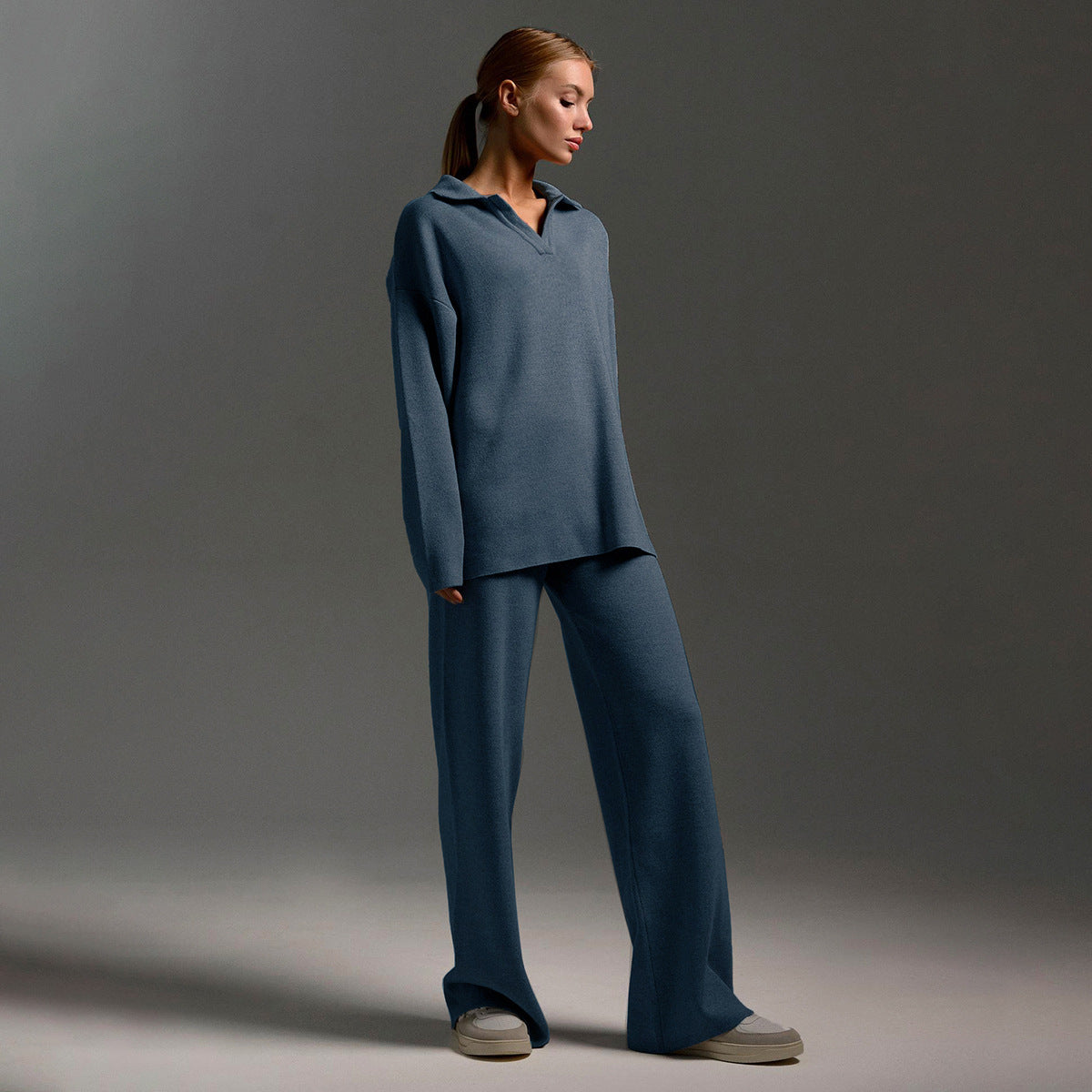 Olivia - Survêtement en maille avec manches longues et jambes larges