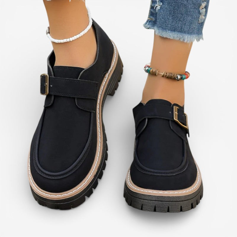 Elowyn – Non-slip buckle boots with round toe