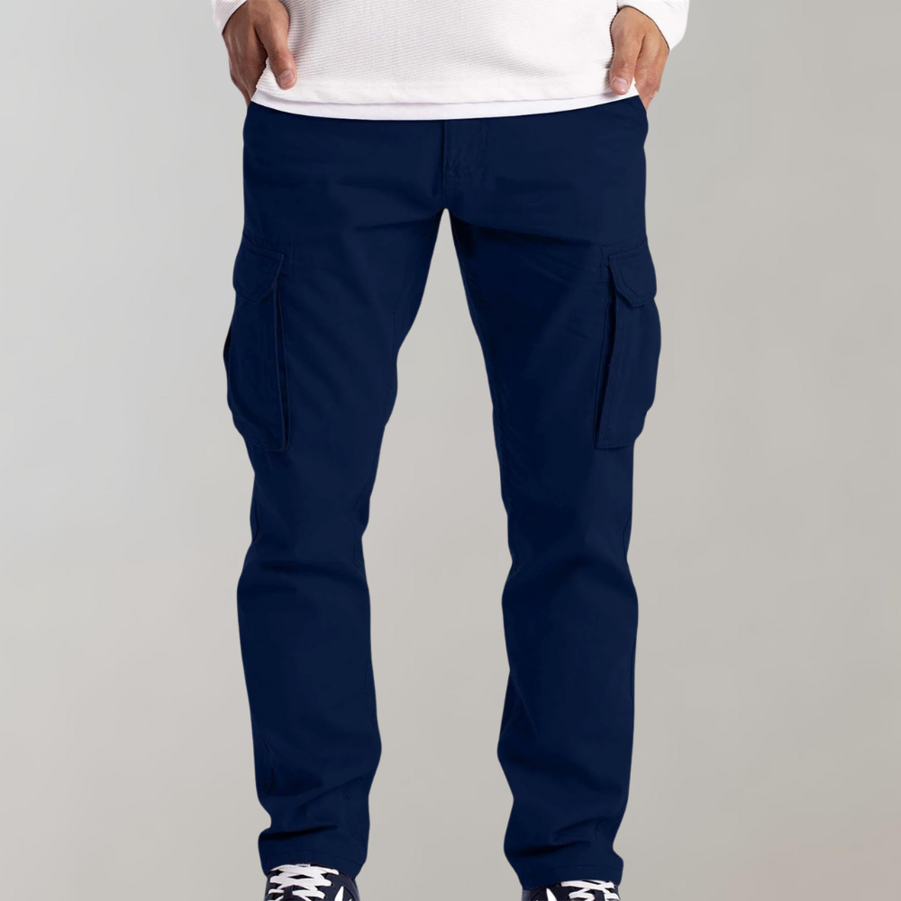 Logan – Pantalon cargo élégant avec multiples poches et coupe décontractée