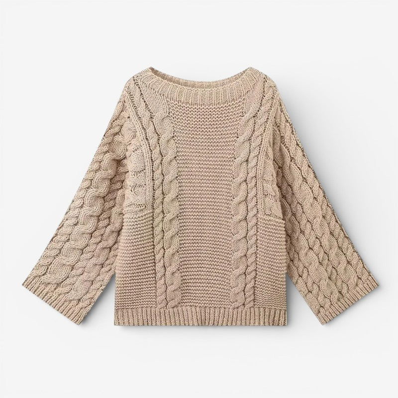 Gracen - Oversized svetr s dlouhým rukávem a žebrovaným vzorem