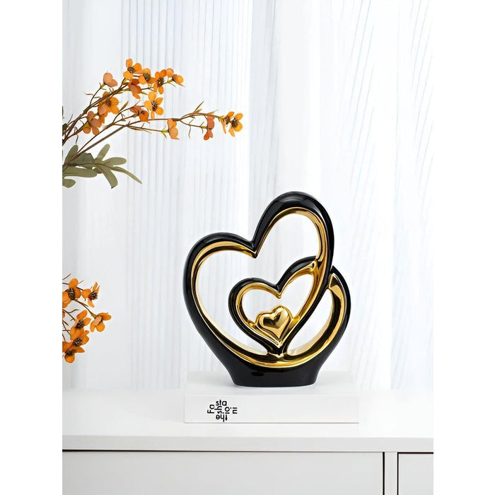 HeartGlow - Sculpture double cœur stylée pour intérieurs modernes