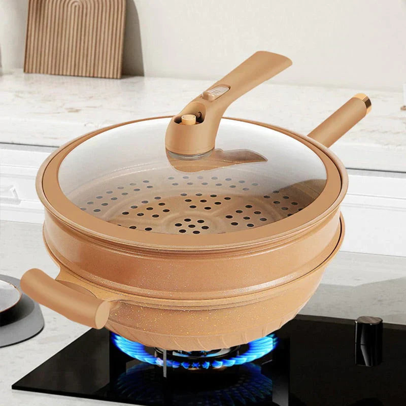 CookCraft - Non-stick wok with advanced heat distribution and steam basket