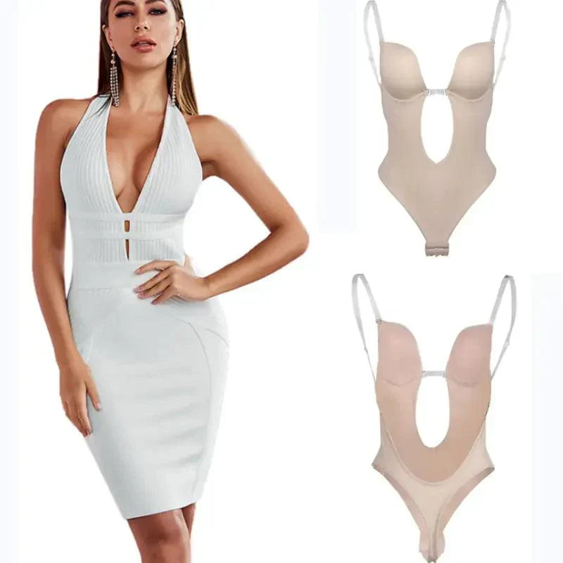 Luna – Stylish bodysuit with deep neckline and adjustable straps
