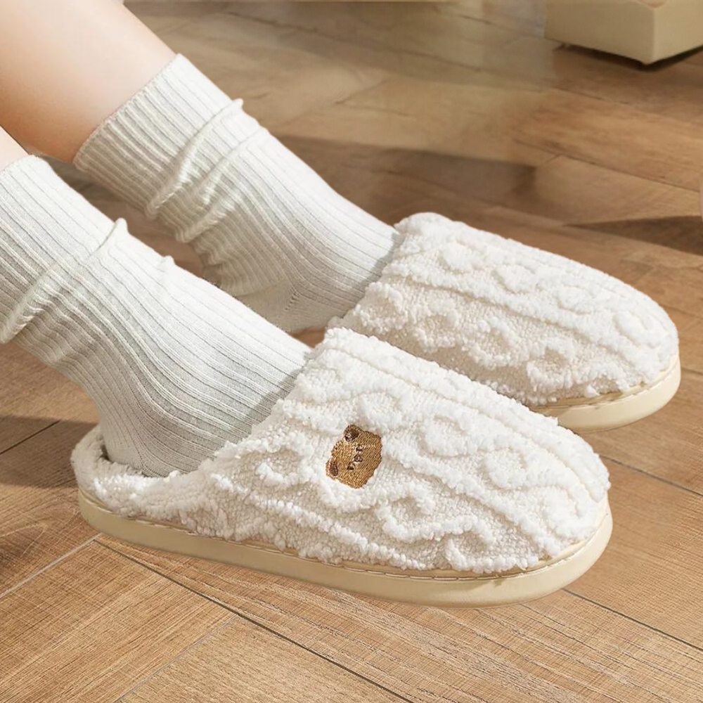 TeddyStep - női bebújós papucs plüss béléssel