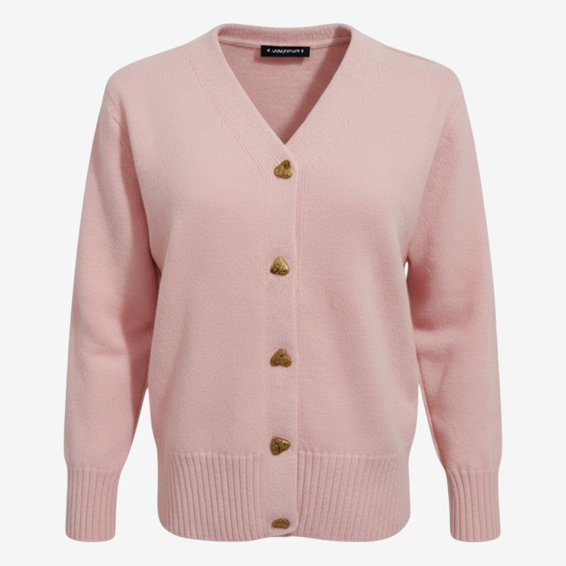 WoolThread - Dámský svetr z merino vlny se zapínáním na knoflíky