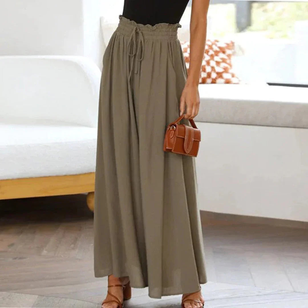 Mira – Trendy high-waisted palazzo pants with wide legs and loose fit
