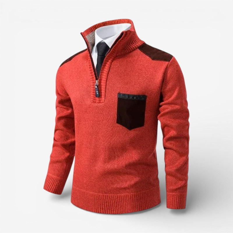 Mark - Long sleeve sweater with half zipper