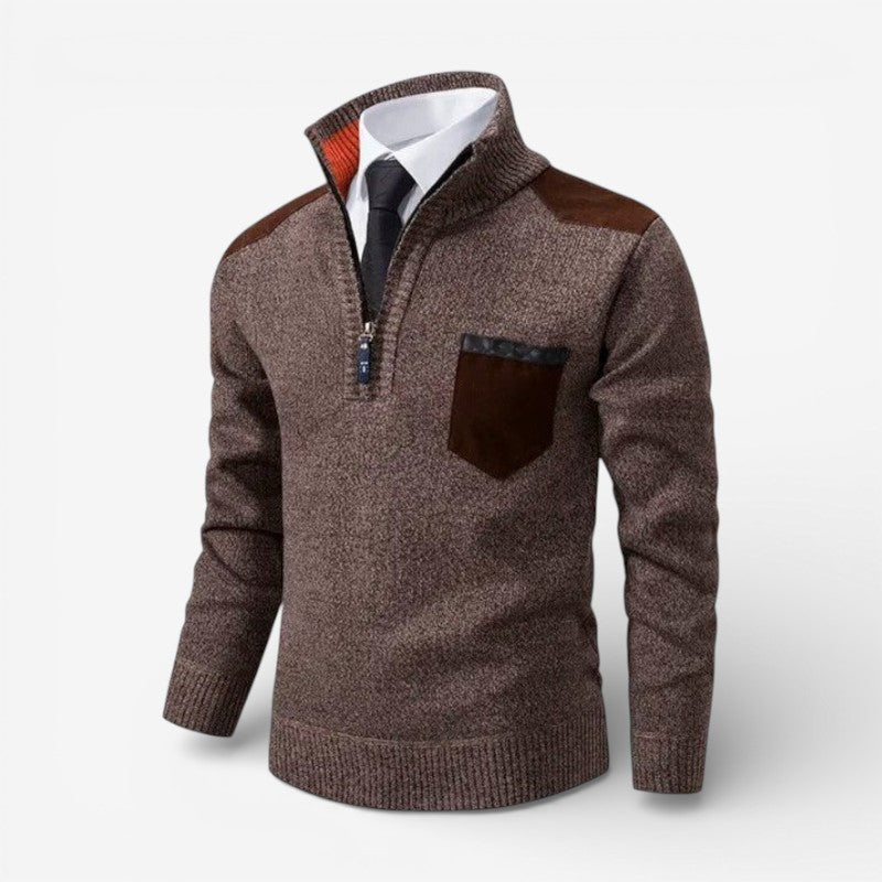 Mark - Long sleeve sweater with half zipper