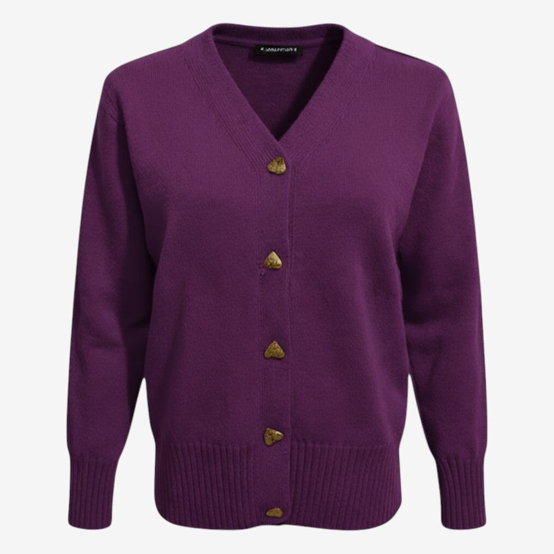 WoolThread - Dámský svetr z merino vlny se zapínáním na knoflíky