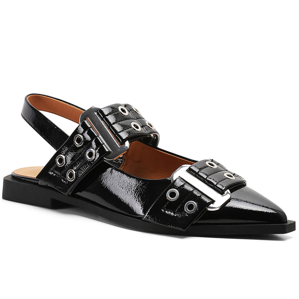 Lana – Sandales slingback pointues avec bride réglable et boucle remarquable