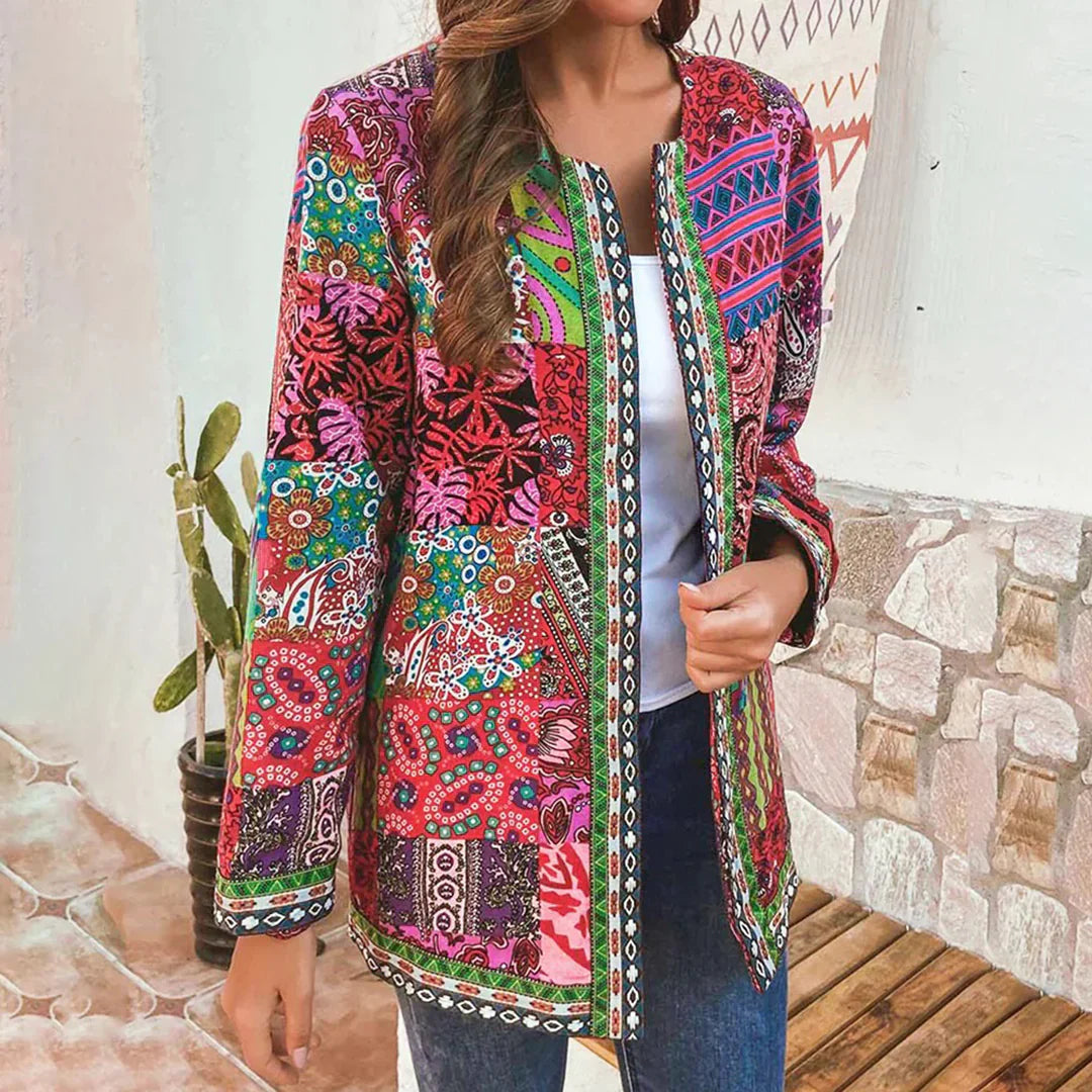 Linda - Cardigan patchwork elegant cu model complicat