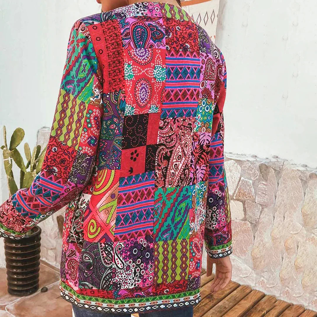 Linda - Cardigan patchwork elegant cu model complicat