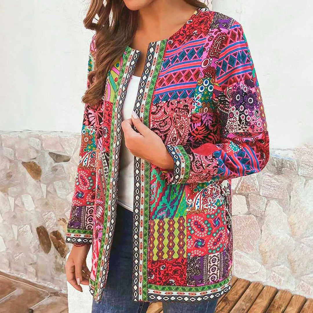 Linda - Cardigan patchwork elegant cu model complicat