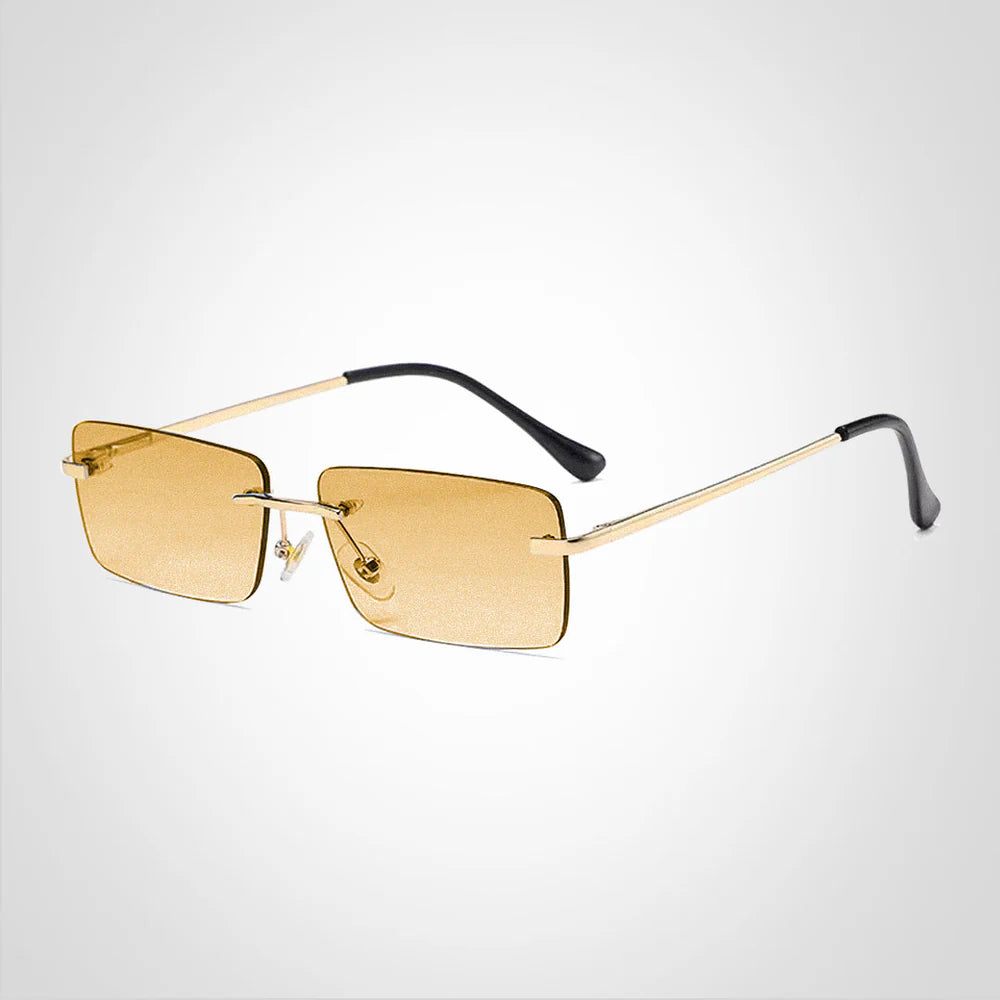 ClearView – Lichtgewicht zonnebril met randloze rechthoekige monturen en UV-bescherming