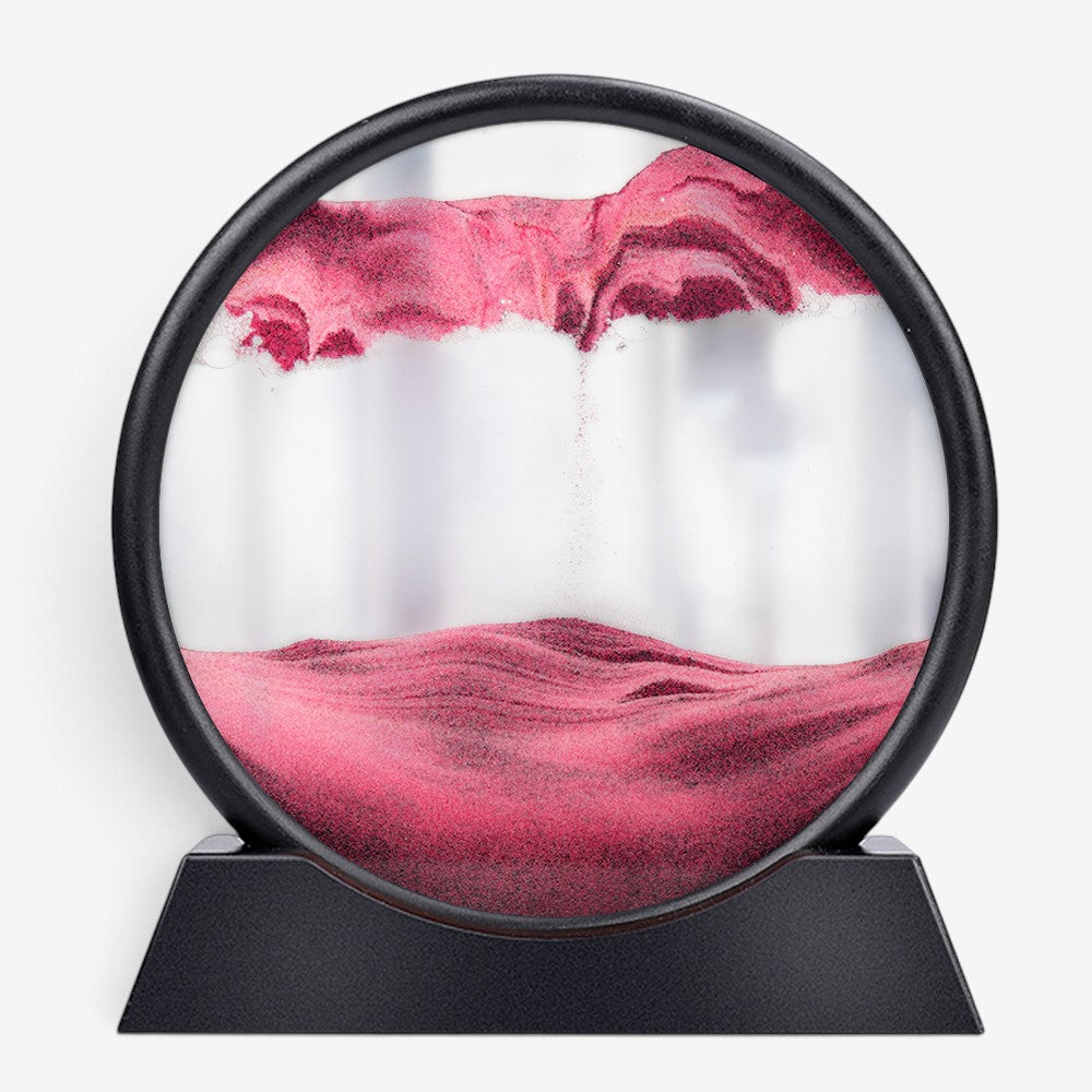 SandVortex - Quadro artistico di sabbia mobile 3D con cornice rotonda in vetro