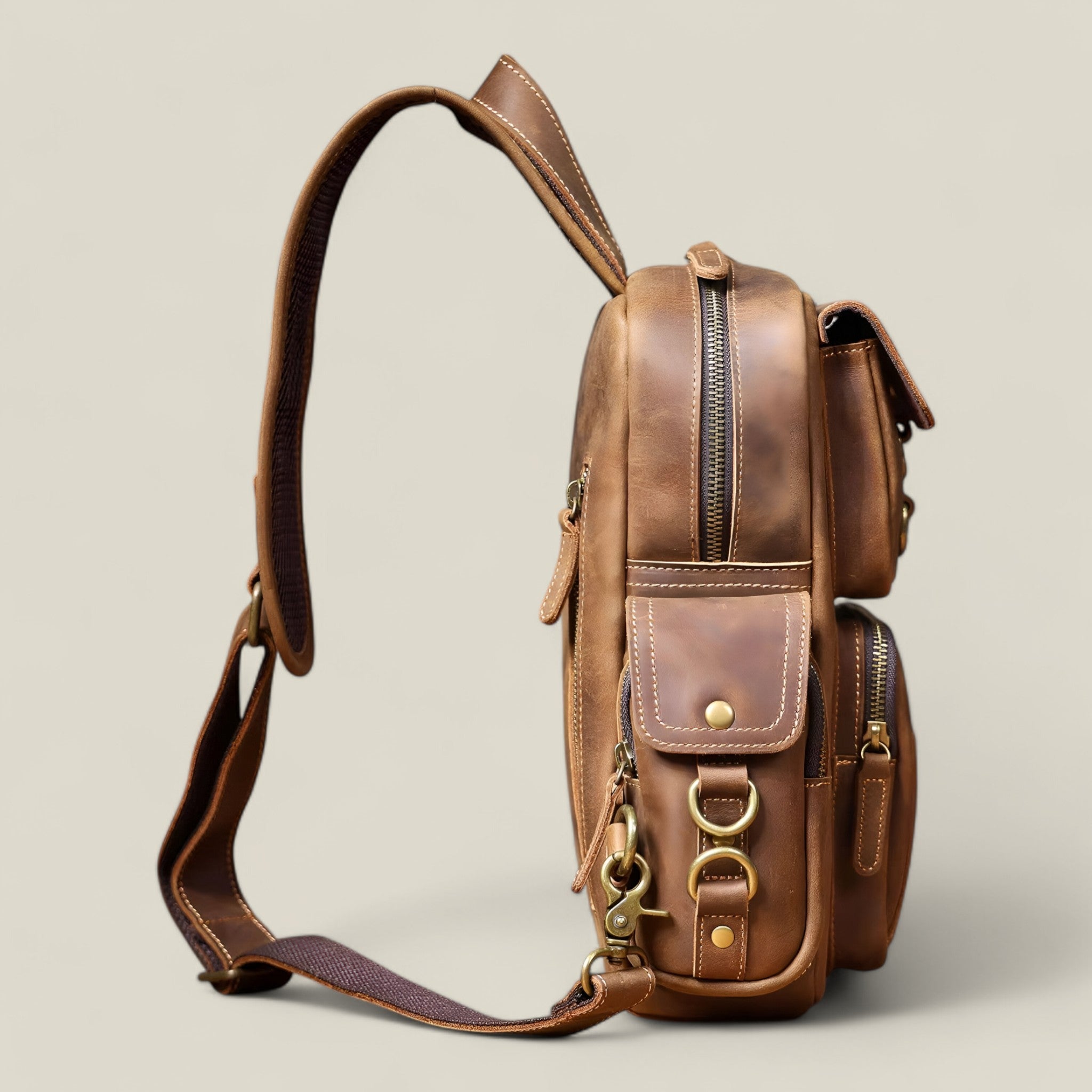 Joris - Geantă crossbody cu design vintage, spațioasă și cu curea reglabilă
