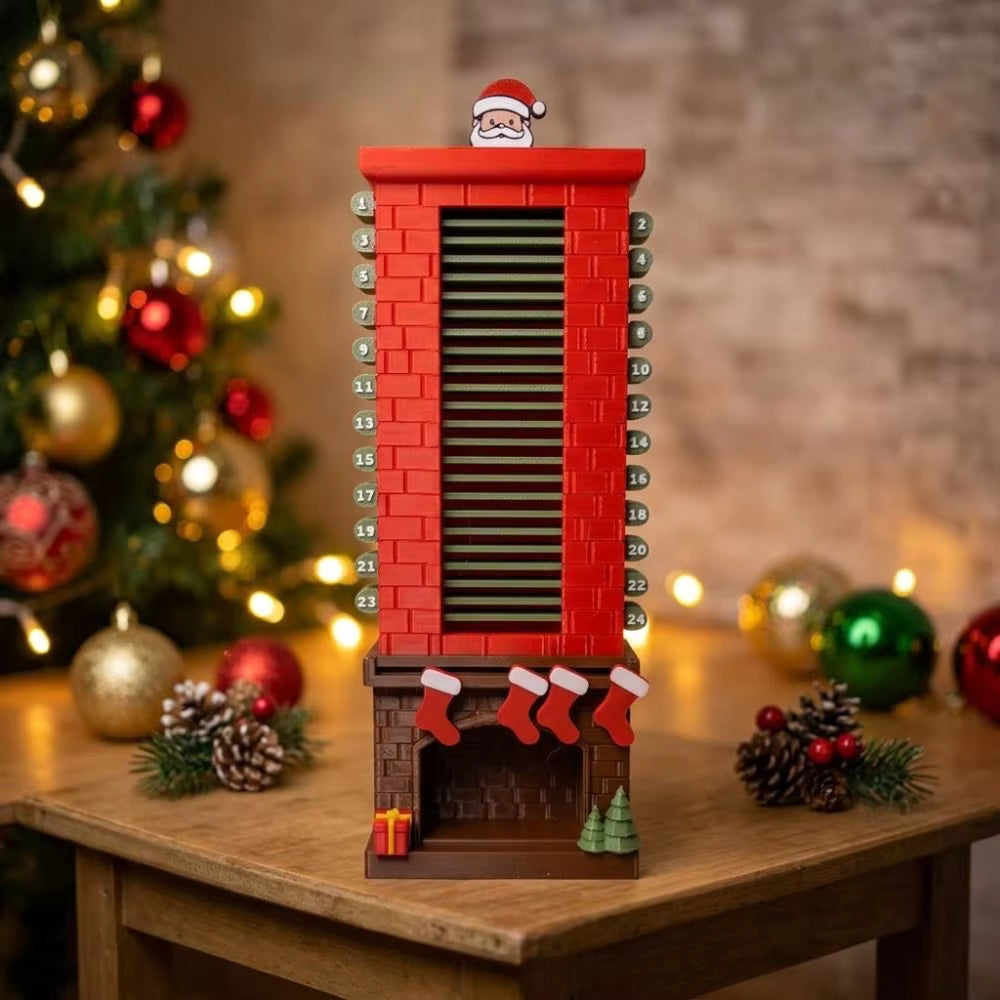 Calendar de Advent ChimneyCheer cu Moș Crăciun și 24 de șipci numerotate