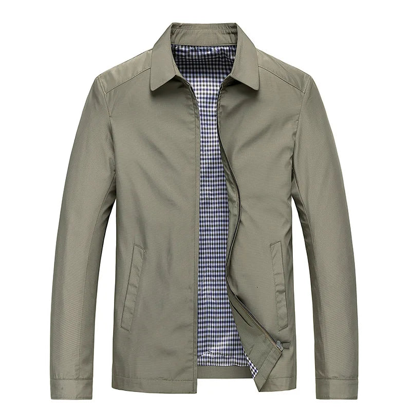 Liam - Lightweight Jacket with Fold-Over Collar and Zip