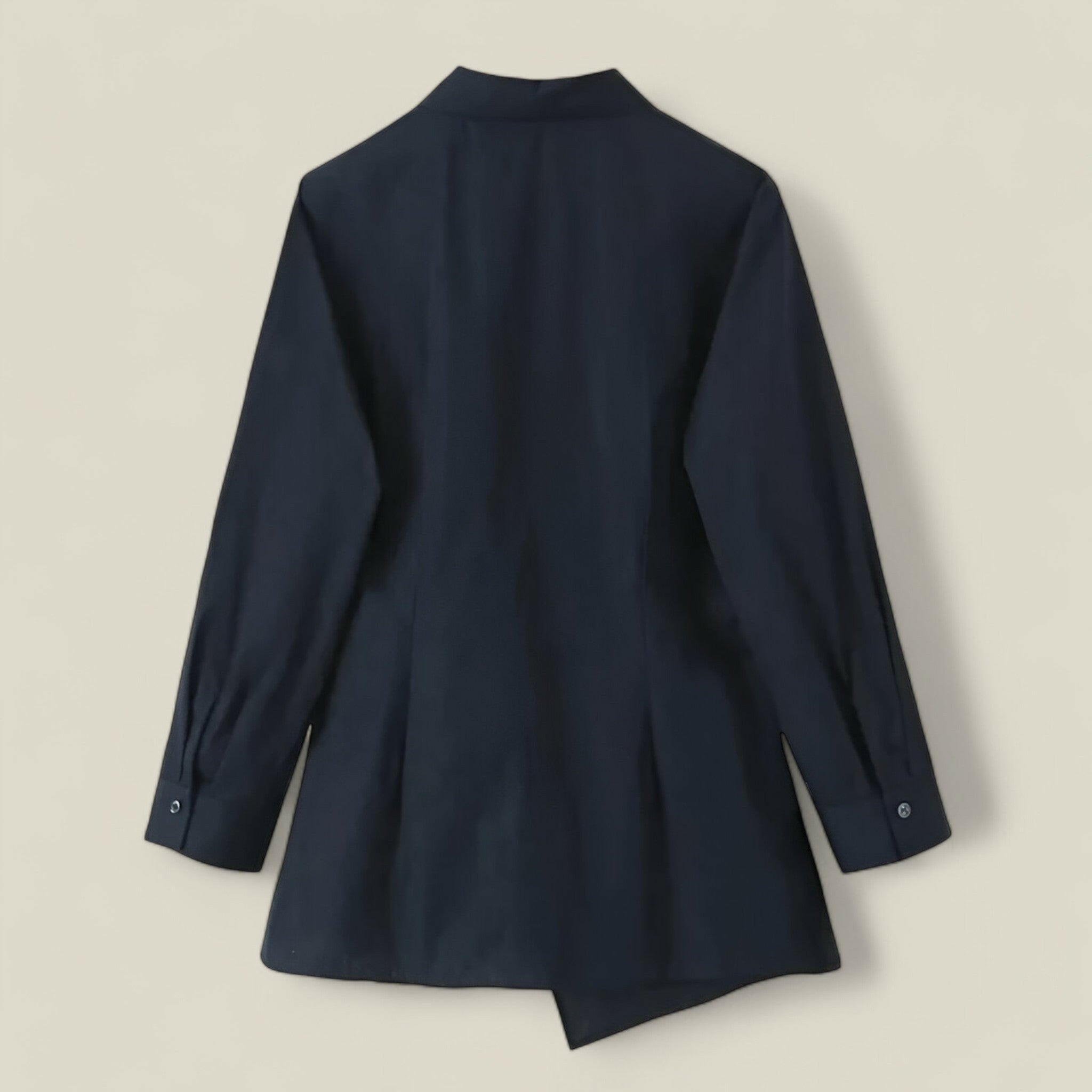 Aria - Trendy Two-Piece Set with Buttonless Shirt and Loose Pants