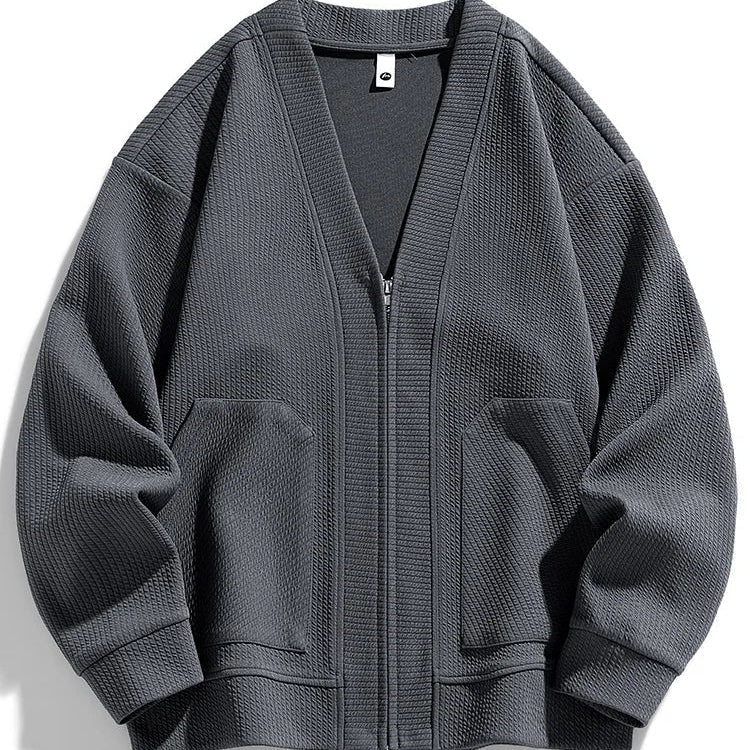 Colin - Warm long-sleeve knitted jacket with zipper and pockets