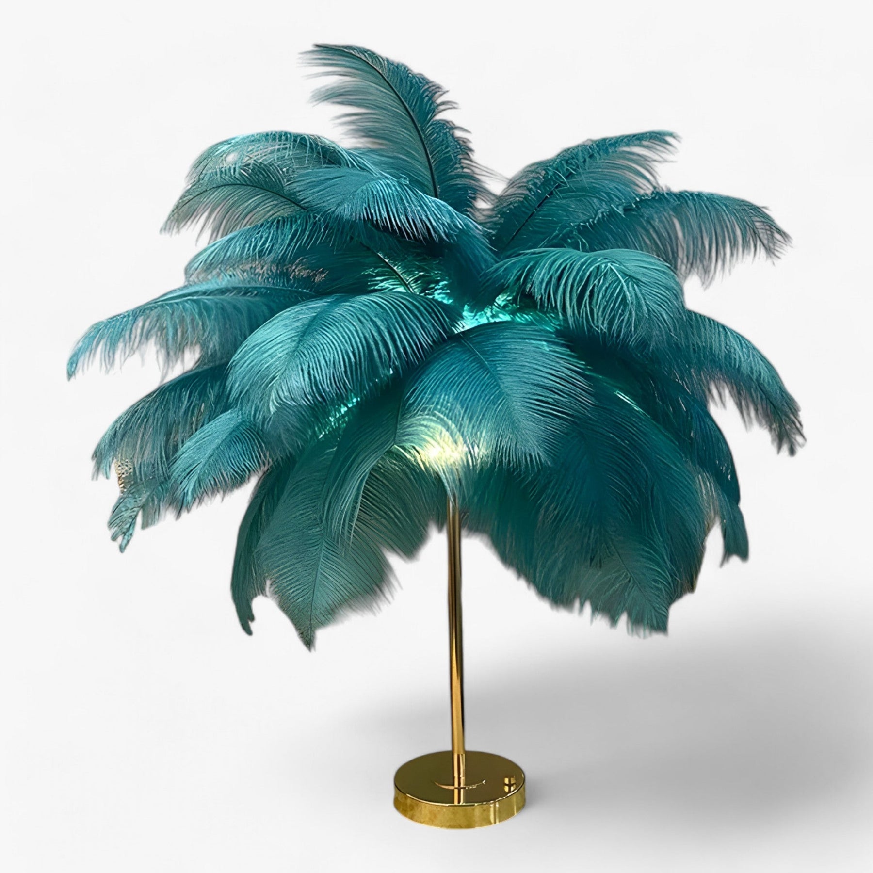 FeatherGlow - Lampada LED attivata al tocco con eleganti piume