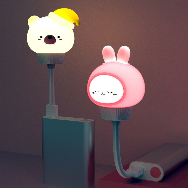 PawsGlow - Luce notturna LED USB con design di animali dei cartoni animati