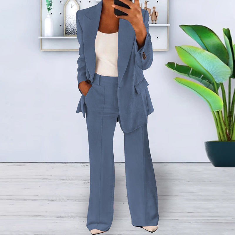 Suitvia - Women's 2-Piece Suit Set with Slim Fit and Matching Trousers