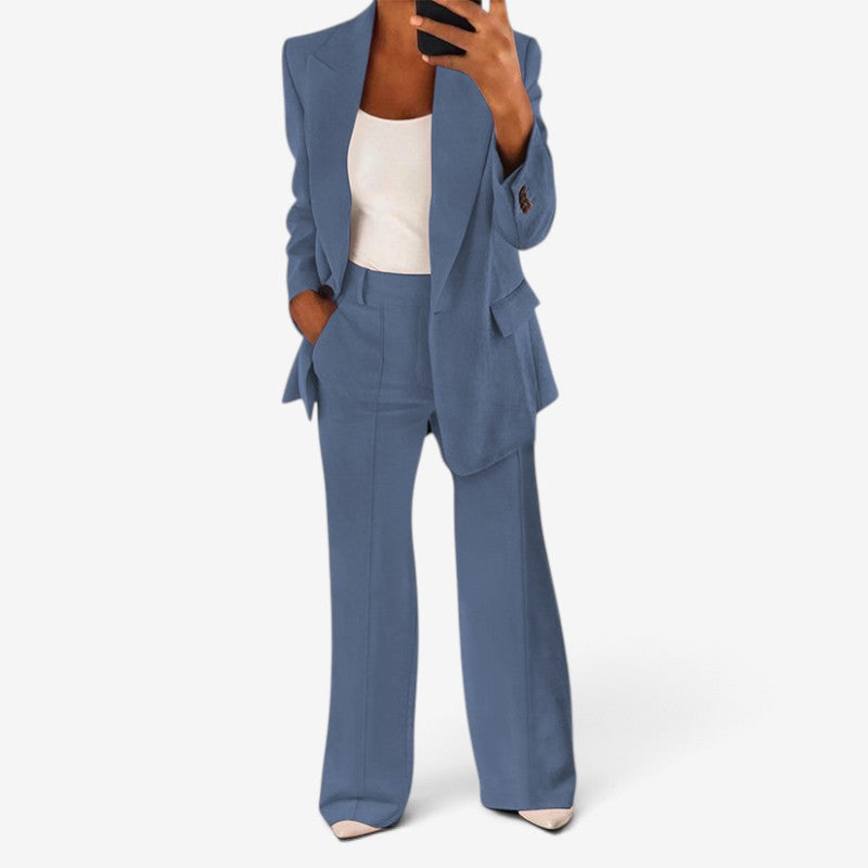 Suitvia - Women's 2-Piece Suit Set with Slim Fit and Matching Trousers