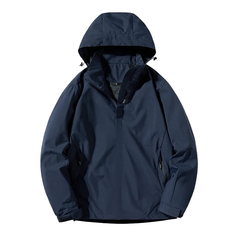 Damian – Veste Légère Imperméable avec Capuche, Fermeture Éclair et Poches