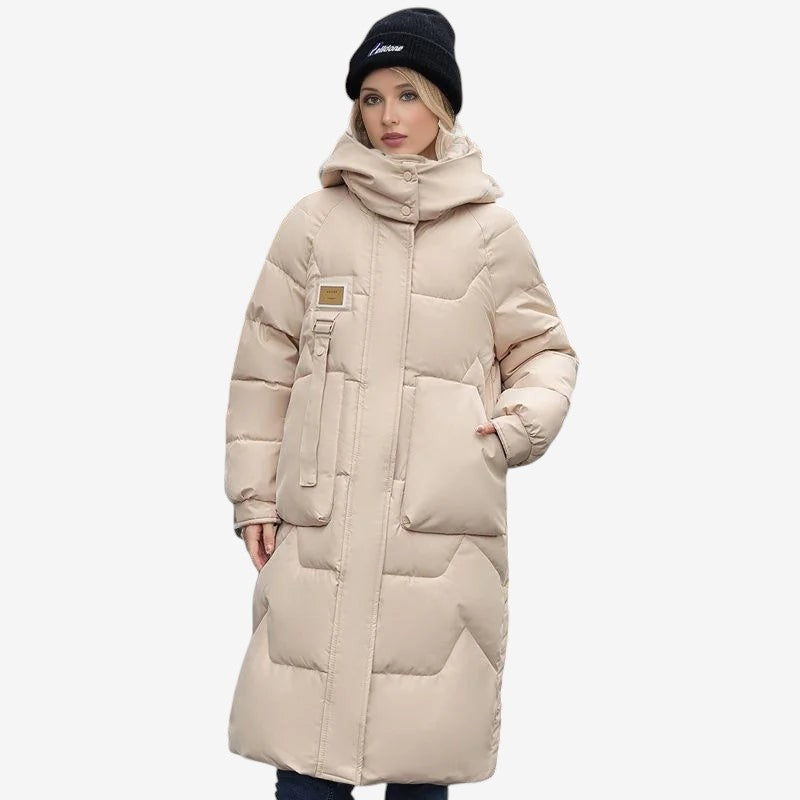 Ashley – Long Sleeve Quilted Jacket with Hood and Zipper Closure