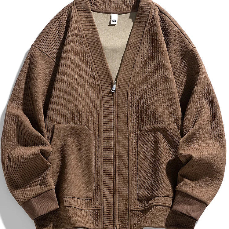 Colin - Warm long-sleeve knitted jacket with zipper and pockets