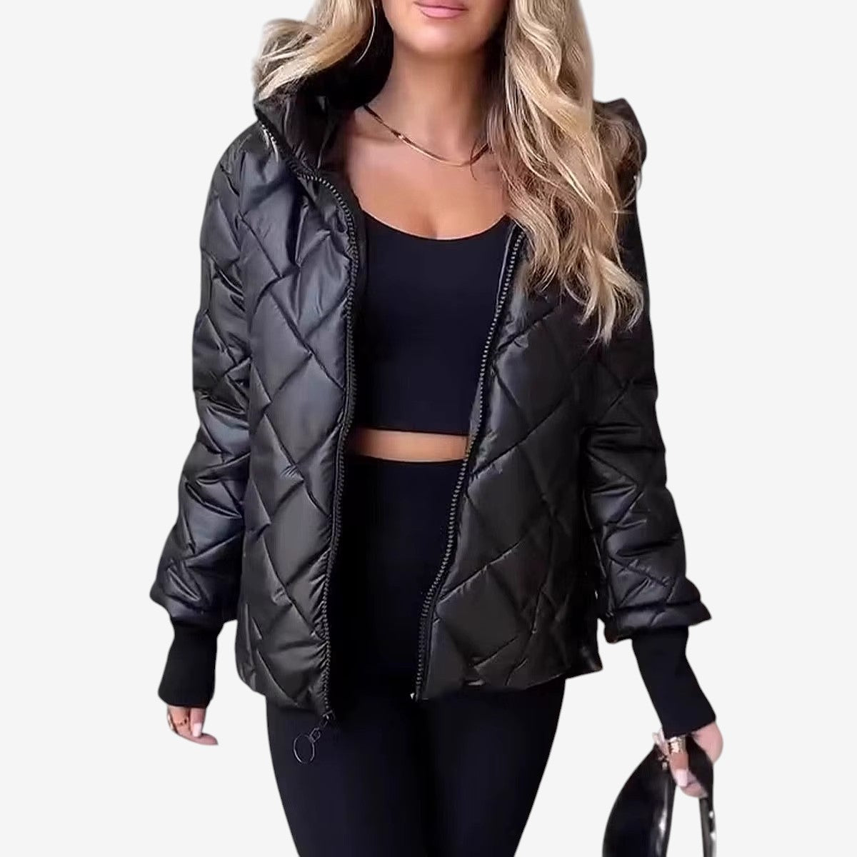 QuiltaWear - Geacă matlasată de damă cu model romboidal