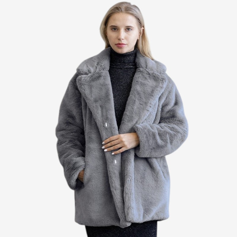 Emma - Jacket with Long Sleeves, Side Pockets, and Notched Collar