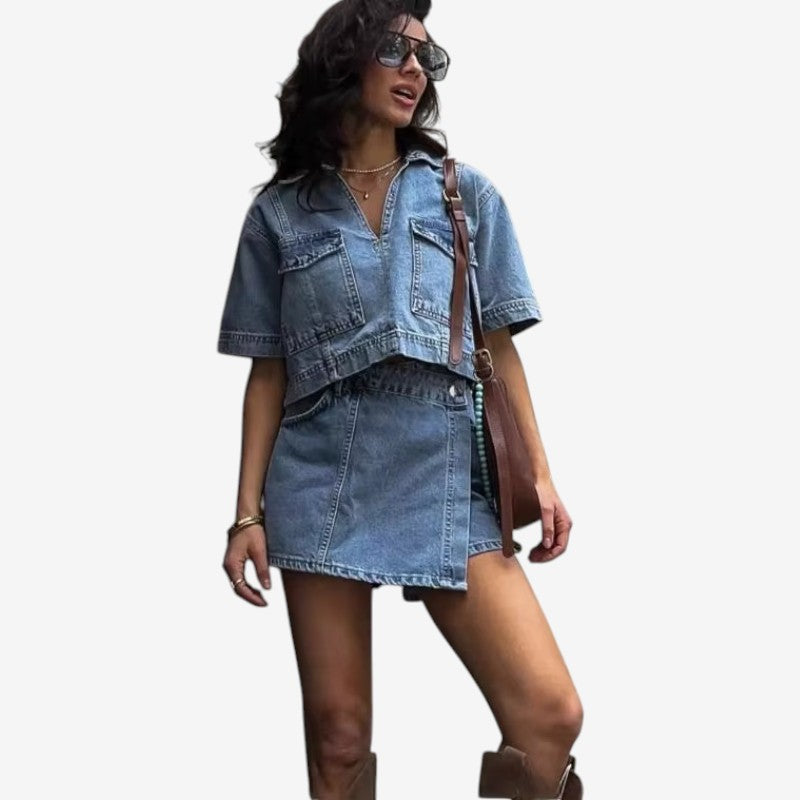 Women’s V Neck Top and Shorts Set