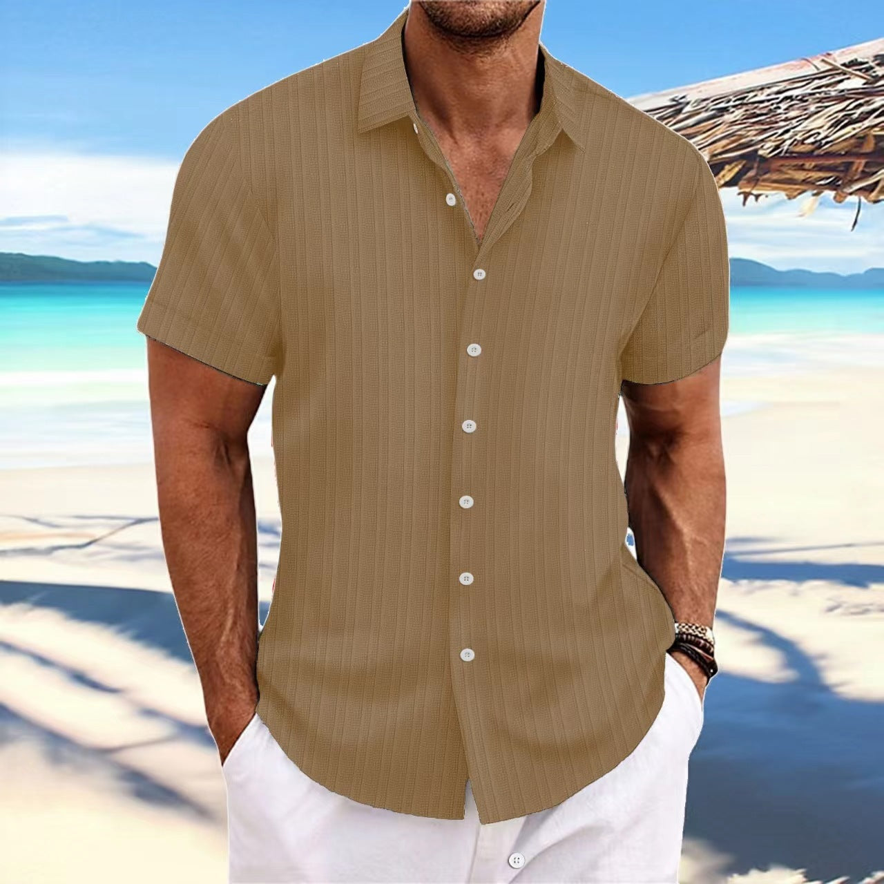 Fritz - Chemise décontractée à manches mi-longues