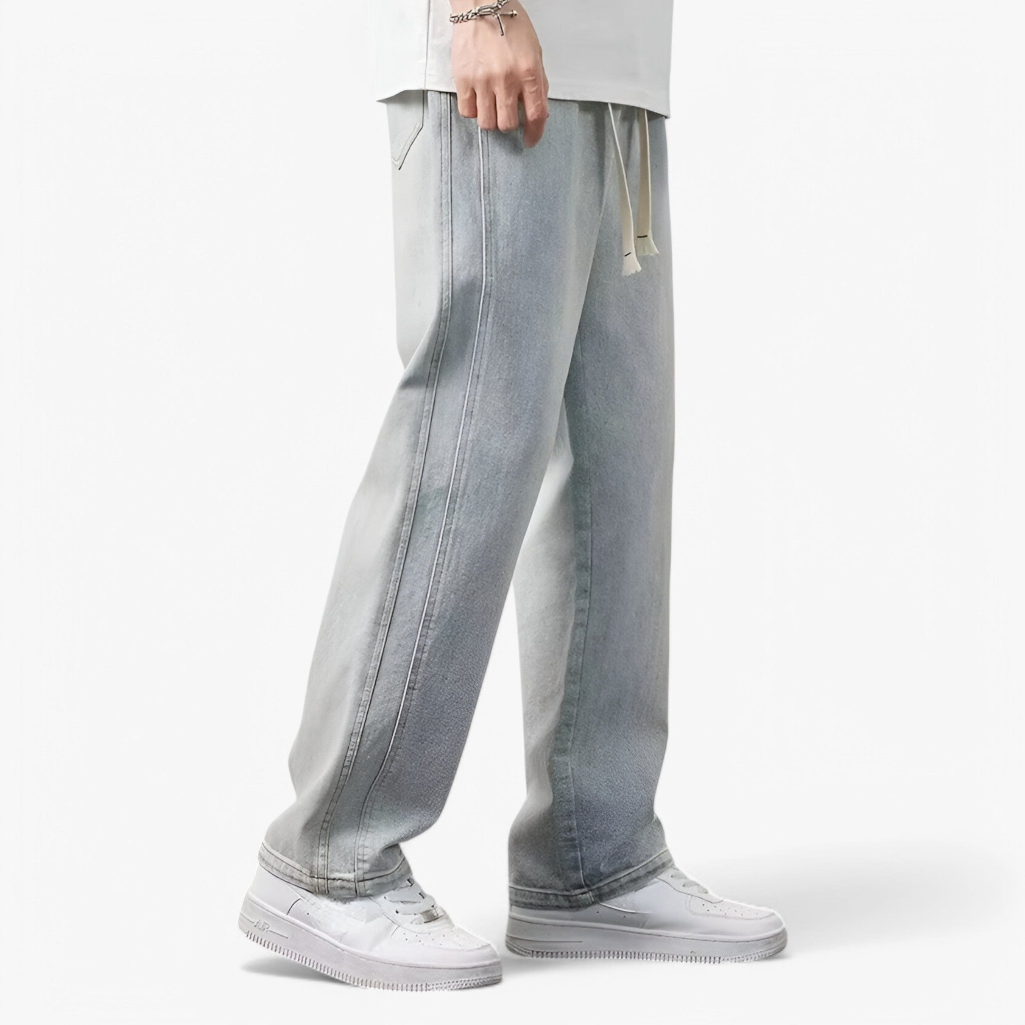 Jake – Pantalon large décontracté avec poches fonctionnelles et ceinture confortable