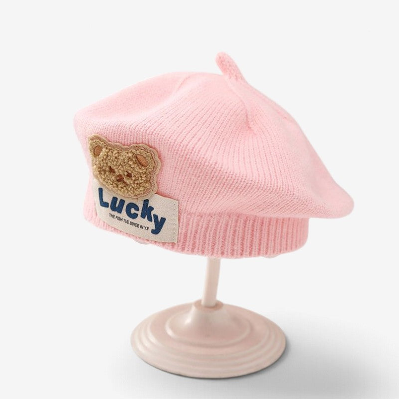 MiniFlora - Béret en tricot pour tout-petit avec motif floral