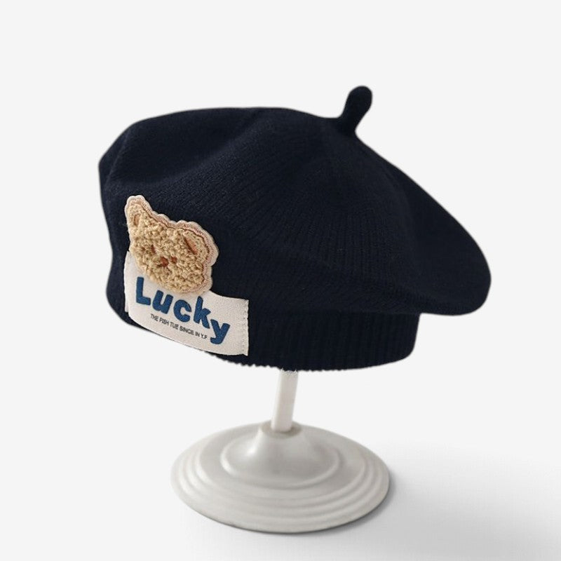 MiniFlora - Béret en tricot pour tout-petit avec motif floral