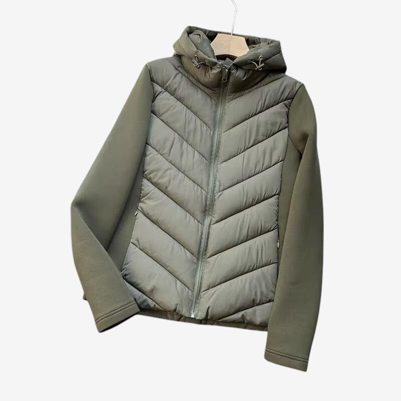 Puffify - Veste matelassée à motif chevrons avec capuche fixe