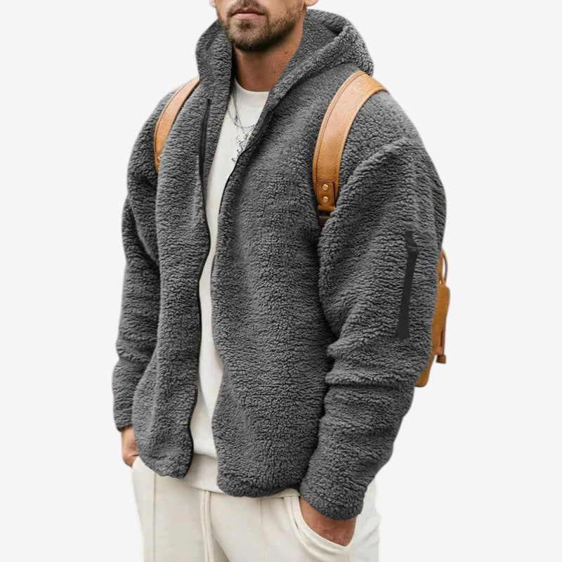 Connor - oboustranná mikina s kapucí a zapínáním na zip | dlouhý rukáv pro každodenní nošení | velikosti S–3XL | šedá, modrá, černá, khaki