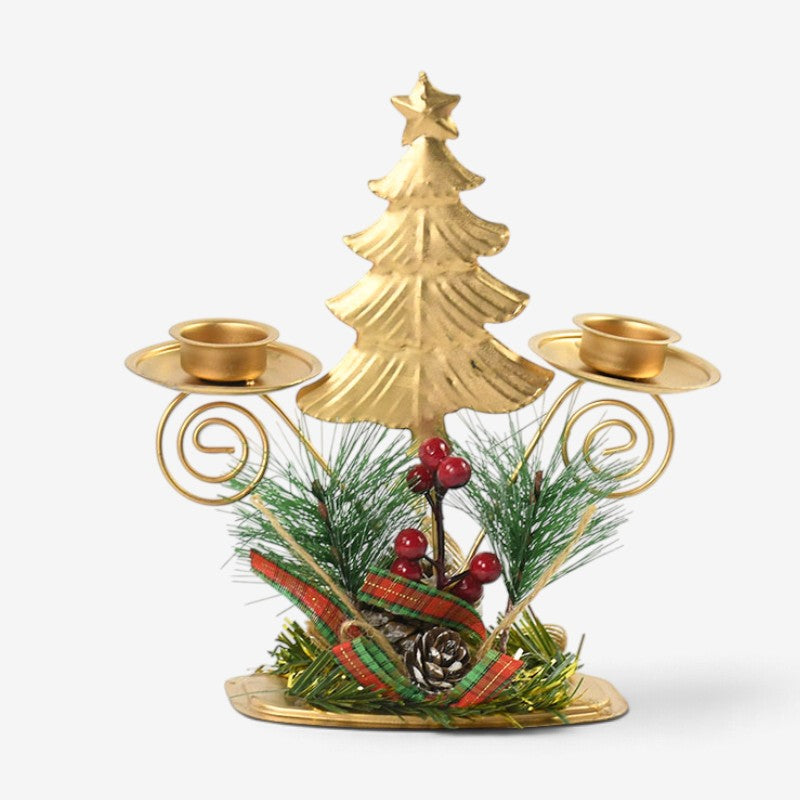 HolidayGlow - Iron Candle Holder With Festive Motifs